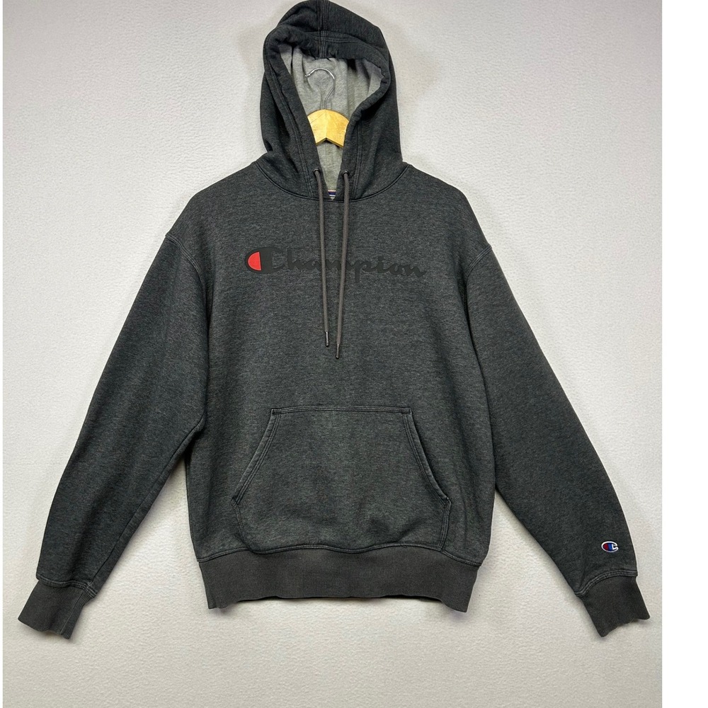Athleisure Sporty Champion Mens Medium Gray Pullover Hoodie GF89H